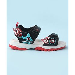 Cute Walk by Babyhug Velcro Closure Sandal With Sports Theme Applique - Navy Blue