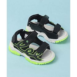 Cute Walk by Babyhug Velcro Closure Solid Sandals - Black
