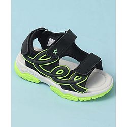 Cute Walk by Babyhug Velcro Closure Solid Sandals - Black