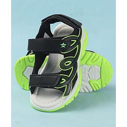 Cute Walk by Babyhug Velcro Closure Solid Sandals - Black