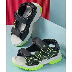 Cute Walk by Babyhug Velcro Closure Solid Sandals - Black