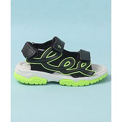 Cute Walk by Babyhug Velcro Closure Solid Sandals - Black