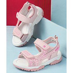 Cute Walk by Babyhug Velcro Closure Printed Sandals - Pink