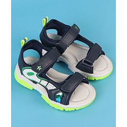 Cute Walk by Babyhug Velcro Closure Solid Sandals - Navy Blue