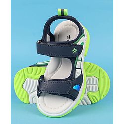 Cute Walk by Babyhug Velcro Closure Solid Sandals - Navy Blue