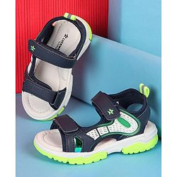 Cute Walk by Babyhug Velcro Closure Solid Sandals - Navy Blue