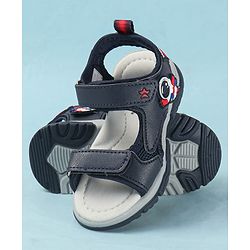 Cute Walk by Babyhug Velcro Closure Sandals with Astronaut Applique - Navy Blue