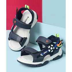 Cute Walk by Babyhug Velcro Closure Sandal With Applique - Navy Blue
