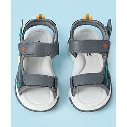 Cute Walk by Babyhug Velcro Closure Sandal With Applique - Grey