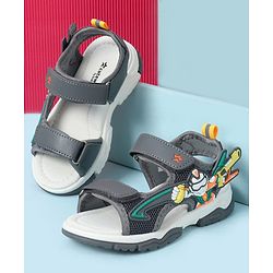 Cute Walk by Babyhug Velcro Closure Sandal With Applique - Grey