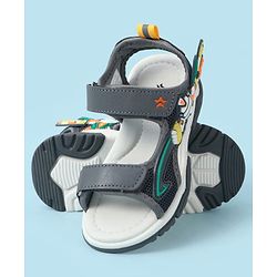 Cute Walk by Babyhug Velcro Closure Sandal With Applique - Grey