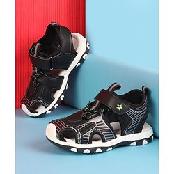 Cute Walk by Babyhug Velcro Closure Solid Sandals - Black