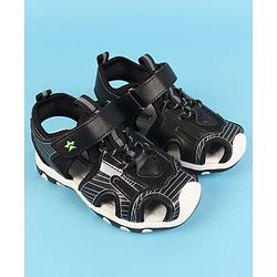 Cute Walk by Babyhug Velcro Closure Solid Sandals - Black