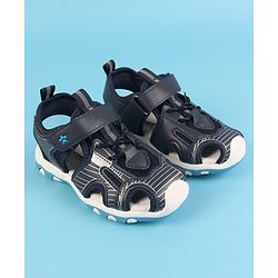 Cute Walk by Babyhug Velcro Closure Solid Sandals - Black
