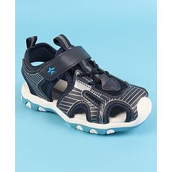 Cute Walk by Babyhug Velcro Closure Solid Sandals - Black