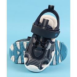 Cute Walk by Babyhug Velcro Closure Solid Sandals - Black