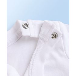 Babyhug 100% Cotton Single Jersey Knit Dungaree & Half Sleeves T-Shirt With Teddy Bear Emboridery - White
