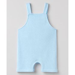 Babyhug 100% Cotton Waffle Knit Half Sleeves Tee and Dungaree with Knee Length and Lion Applique in White for 3-6 Months