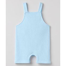 Babyhug 100% Cotton Waffle Knit Half Sleeves Tee and Dungaree with Knee Length and Lion Applique in White for 3-6 Months
