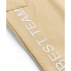 Babyhug Cotton Terry Knit Full Length Solid Lounge Pant with Cargo Pockets & Best Team Text Print - Cream