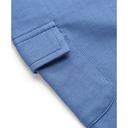 Babyhug Cotton Terry Knit Lounge Pant with Ribbed Waist - Blue