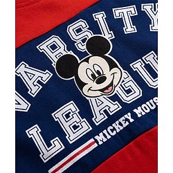 Babyhug Disney Single Jersey Knit Half Sleeves T-Shirt & Shorts Set With Mickey Mouse Graphics - Multicolor