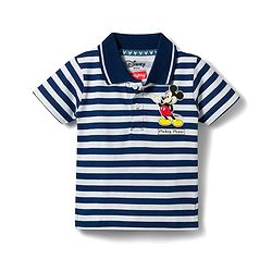 Babyhug Disney Single Jersey Knit Half Sleeves Polo T-Shirt with Stripes & Mickey Mouse Print Pack of 2 - Multicolour