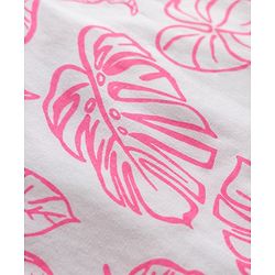 Babyhug 100% Cotton Knit Sleeveless Tropical Theme Printed Top - Pink & White