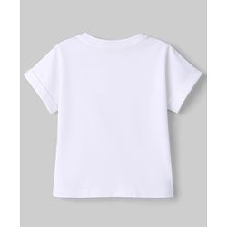 Babyhug 100% Cotton Knit Half Sleeves Floral Printed Oversized Top - Multicolor