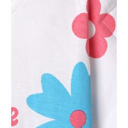 Babyhug 100% Cotton Knit Half Sleeves Floral Printed Oversized Top - Multicolor
