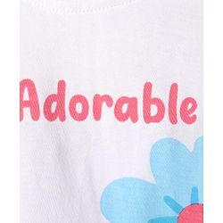 Babyhug 100% Cotton Knit Half Sleeves Floral Printed Oversized Top - Multicolor