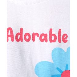 Babyhug 100% Cotton Knit Half Sleeves Floral Printed Oversized Top - Multicolor
