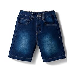 Babyhug Cotton Woven Half Sleeves Striped Kurta Style Shirt & Denim Shorts Set - Blue
