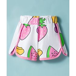 Babyhug Disney Half Sleeves T-Shirt & Shorts Night Suit With Minnie Mouse Graphics - White