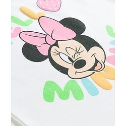 Babyhug Disney Half Sleeves T-Shirt & Shorts Night Suit With Minnie Mouse Graphics - White