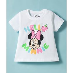 Babyhug Disney Half Sleeves T-Shirt & Shorts Night Suit With Minnie Mouse Graphics - White