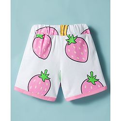 Babyhug Disney Half Sleeves T-Shirt & Shorts Night Suit With Minnie Mouse Graphics - White