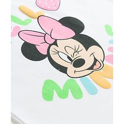 Babyhug Disney Half Sleeves T-Shirt & Shorts Night Suit With Minnie Mouse Graphics - White