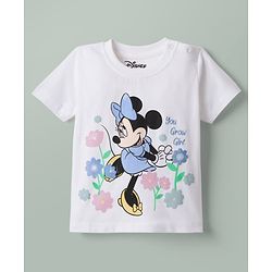 Babyhug Disney Single Jersey Knit Half Sleeves T-Shirt & Shorts With Minnie Mouse Graphics - Multicolor