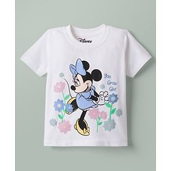 Babyhug Disney Single Jersey Knit Half Sleeves T-Shirt & Shorts With Minnie Mouse Graphics - Multicolor