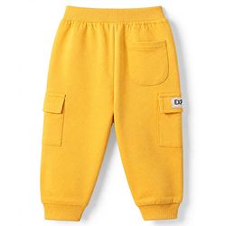 Babyhug Terry Knit Jogger Fit Full Length Lounge Pants with Lore Exp Print - Yellow