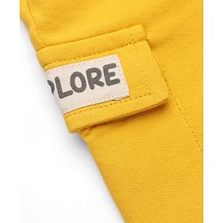 Babyhug Terry Knit Jogger Fit Full Length Lounge Pants with Lore Exp Print - Yellow
