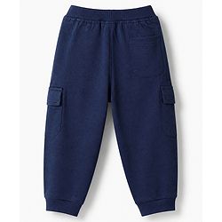 Babyhug Cotton Terry Knit Jogger Fit Full Length Lounge Pants with 10 Print in Blue
