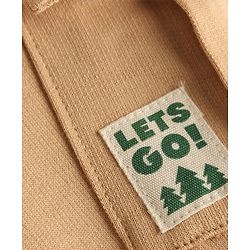 Babyhug Cotton Terry Knit Track Pant with Explore Text & Cargo Pocket in Cream