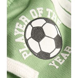 Babyhug 100% Cotton Terry Knit Full Length Player of The Year Printed Lounge Pant With Cargo Pocket & Tape Detailing - Light Green