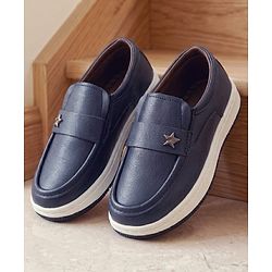 Cute Walk by Babyhug Slip On Loafers With Star Applique - Navy Blue