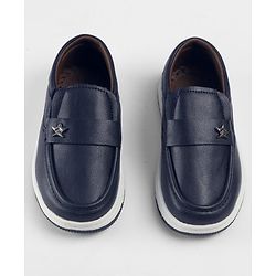 Cute Walk by Babyhug Slip On Loafers With Star Applique - Navy Blue