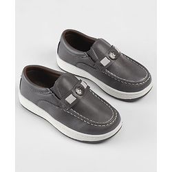 Cute Walk by Babyhug Slip On Loafers With Applique - Grey