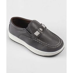 Cute Walk by Babyhug Slip On Loafers With Applique - Grey