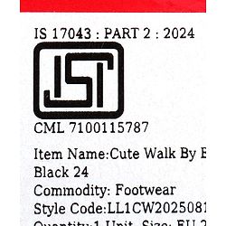 Cute Walk by Babyhug Velcro Closure Solid Shoes - Black